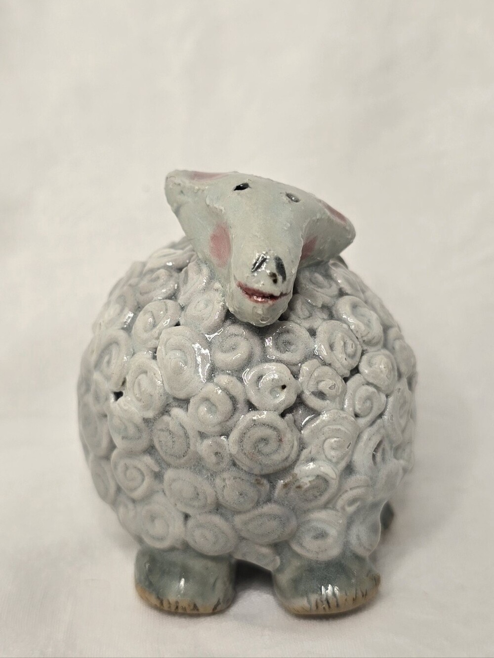 Ceramic Sheep Figurine (2.5" × 2.75")